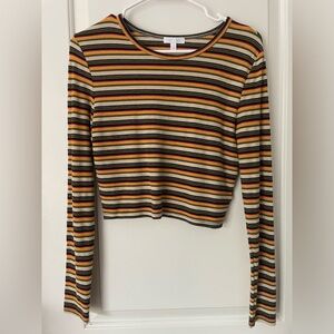Striped long sleeve top